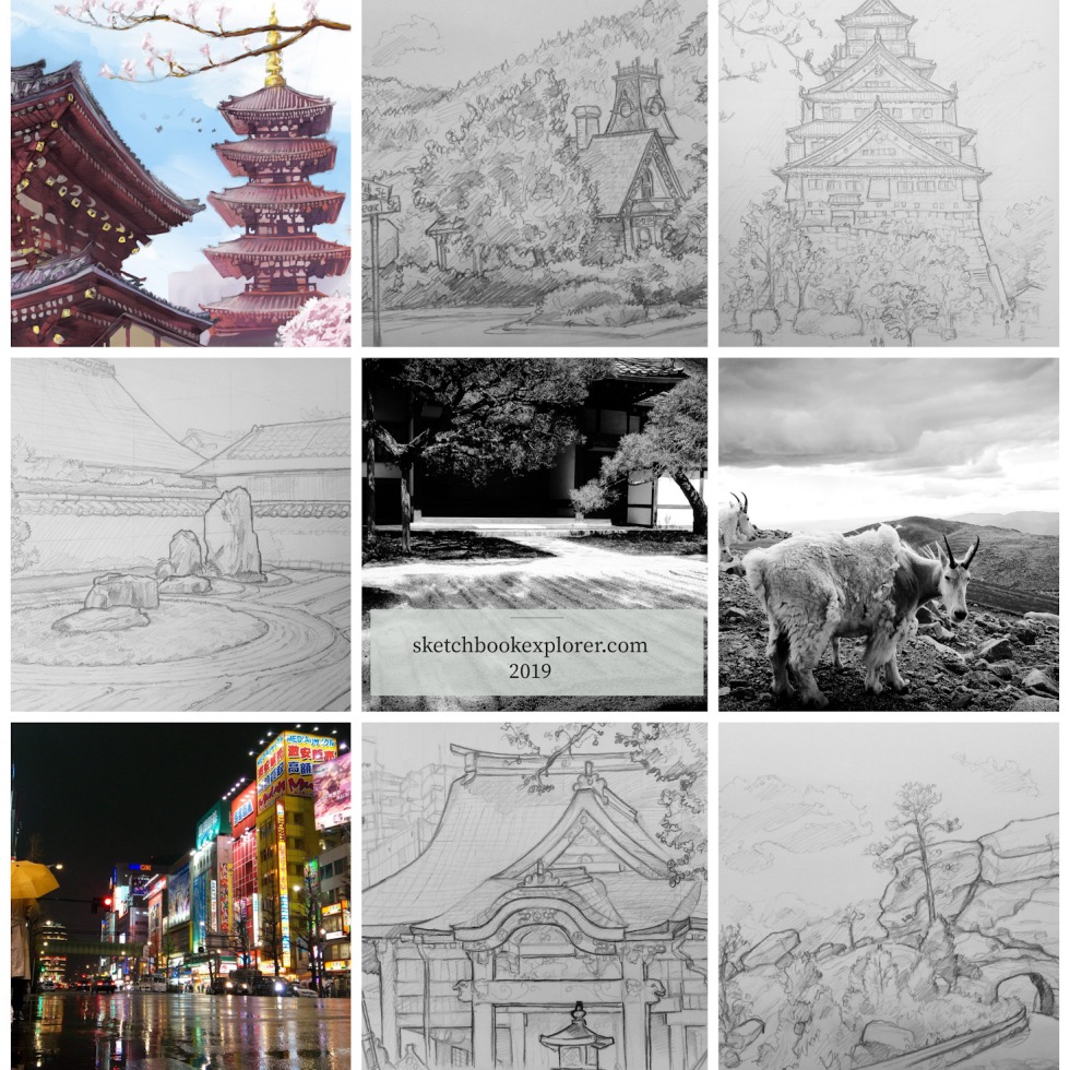 Nine images from 2019. Hard to choose just nine. What a great year. Enjoy :) #bestof2019 #best9 #travelart #travelblogger #sketch #drawing